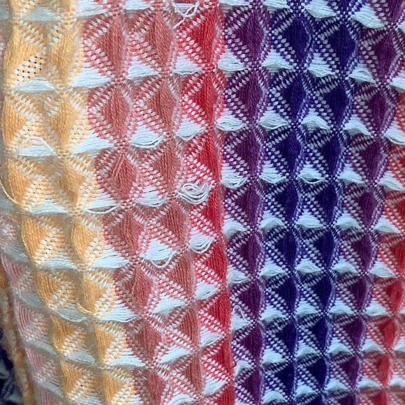 Urban Outfitters BDG S Rainbow Waffle Texture Button Up Shirt Jacket Oversized - Picture 10 of 10